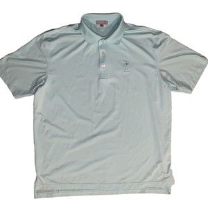 Peter Millar Summer Comfort Short Sleeve Golf Polo Shirt CC Logo Mens Large